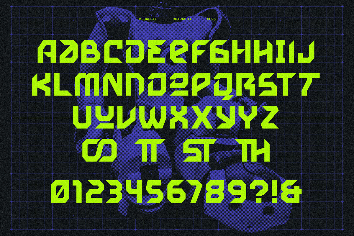 Megabeat - Retro Futurism Fonts, a Sans Serif Font by Invasi Studio (Photo 9 of 10)