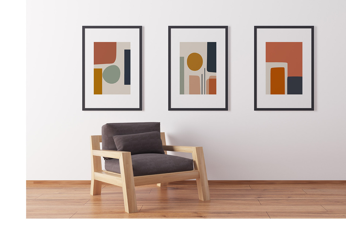 Geometric Abstract Mid Century Art, a Poster Template by Vibrand Studio (Photo 8 of 11)