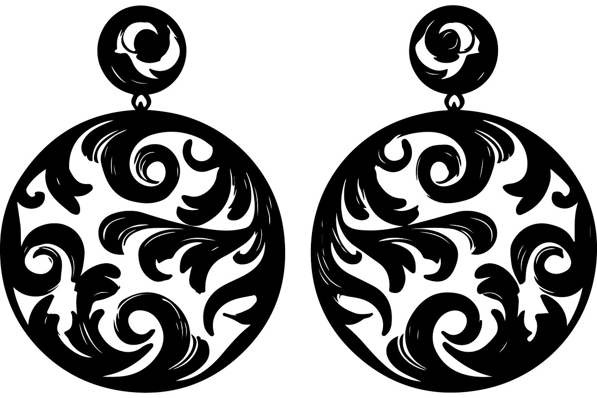 Elegant Earrings SVG Collection, an Object Graphic by Designer_Momina (Photo 13 of 13)