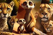 Mother and Baby Animal Art Prints, an Animal Illustration by pixaroma (Thumbnail 13 of 15)