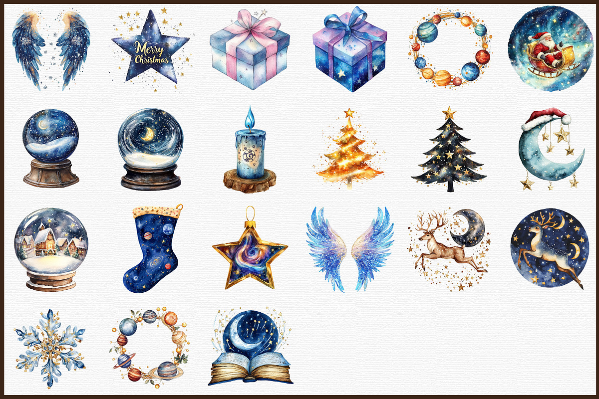 Celestial Christmas Clipart, an Illustration by Sublimation Artist (Photo 3 of 6)