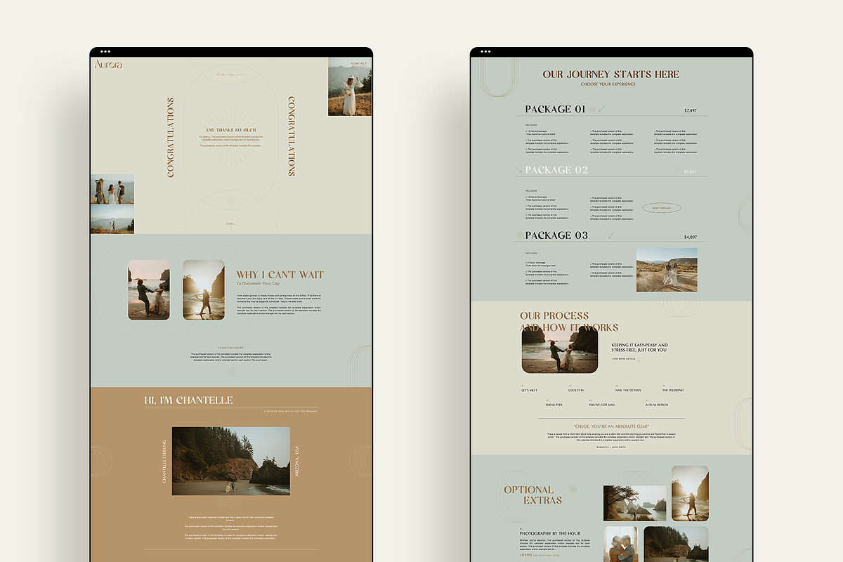 Wanderlust Photo Price Guide Webpage, a Websites & App Template by Studio Leelou (Photo 6 of 8)