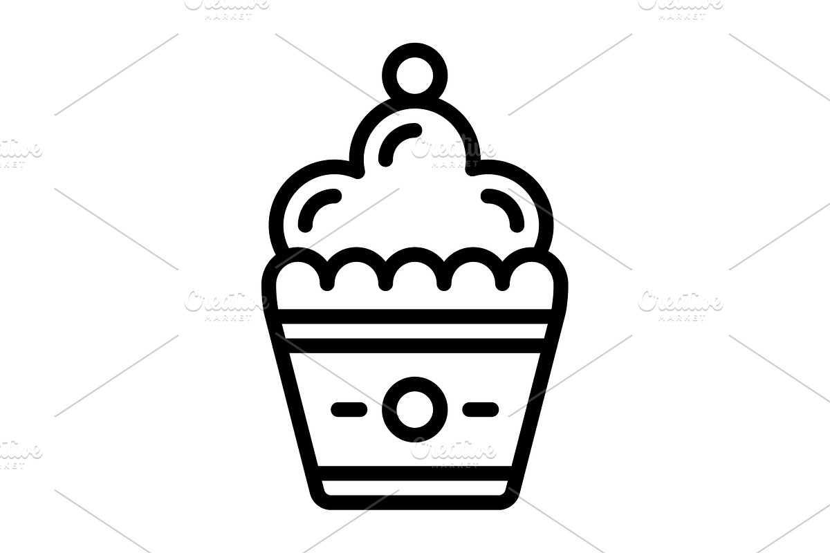 Sweet sugary black icon, an Outline Icon by Creative priyanka