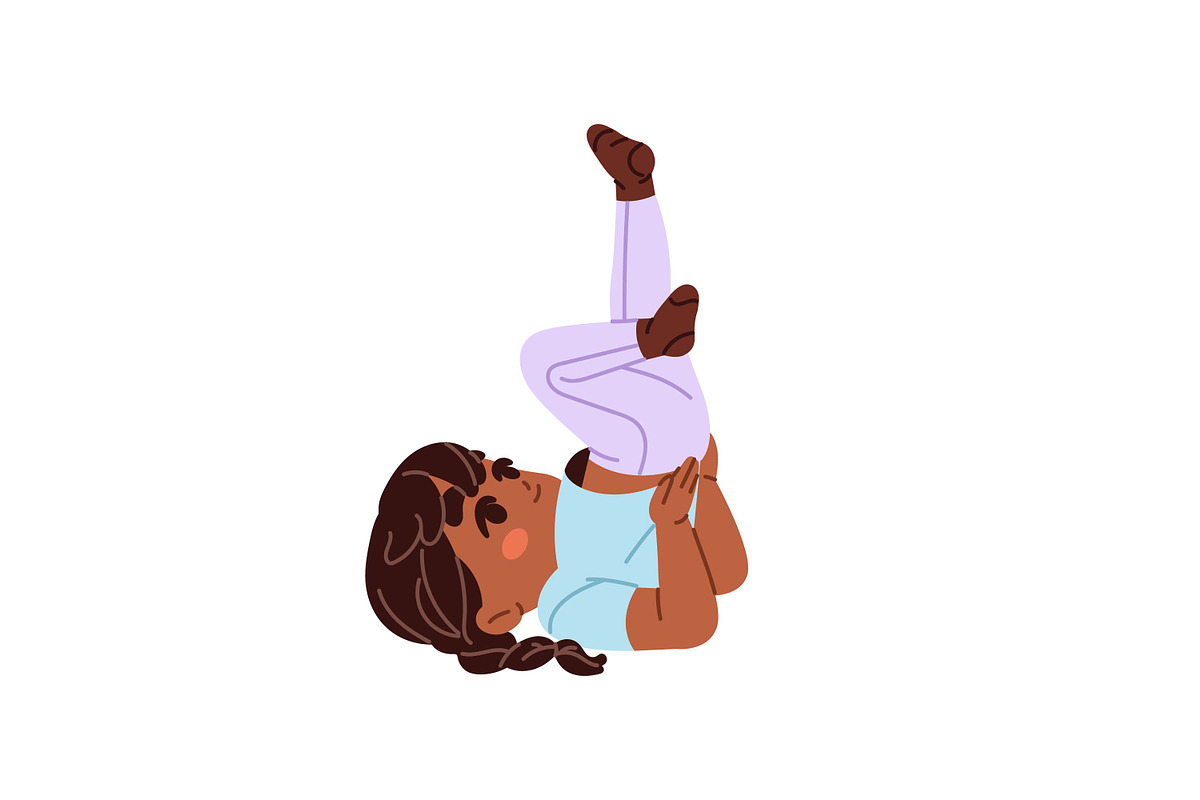 Cute kids doing sports exercises set, a Person Illustration by PaperTrident (Photo 2 of 13)
