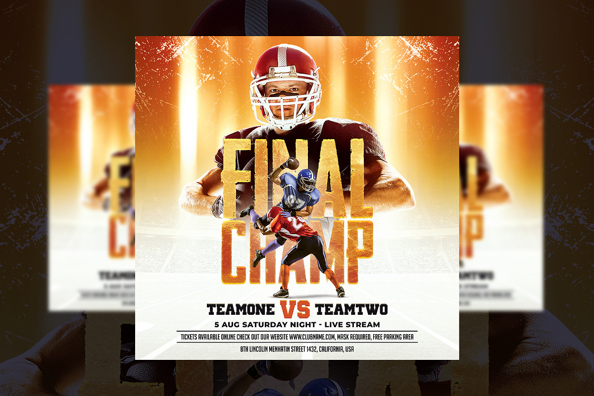 American Football match Flyer, a Flyer Template by bunebx (Photo 1 of 6)