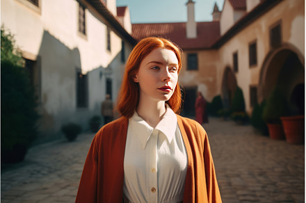 Red hair girl cinematic photo, a Person Photo by Ylivdesign
