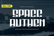 Space Authen - Serif Font, a Serif Font by QR Design Studio (Thumbnail 1 of 7)