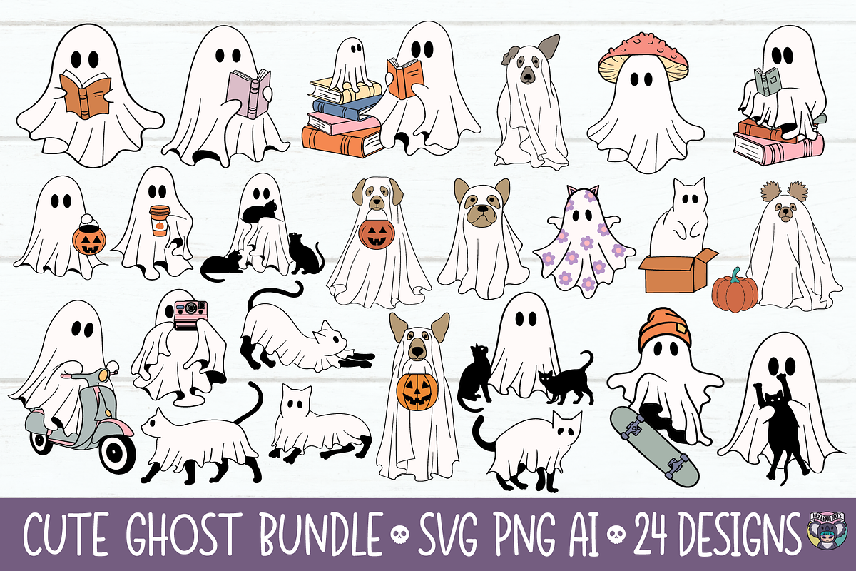 Halloween svg Bundle, Cute Ghost svg, an Object Graphic by HeyLenaArts (Photo 1 of 4)