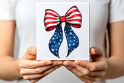 Patriotic Coquette Bow Png, an Illustration by CraftArtStudio (Thumbnail 2 of 4)