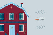 Scandinavian Houses and Flowers, a Decorative Illustration by vanloveart (Thumbnail 2 of 9)