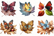 Watercolor Autumn Butterfly Clipart, an Illustration by OK Design (Thumbnail 3 of 5)