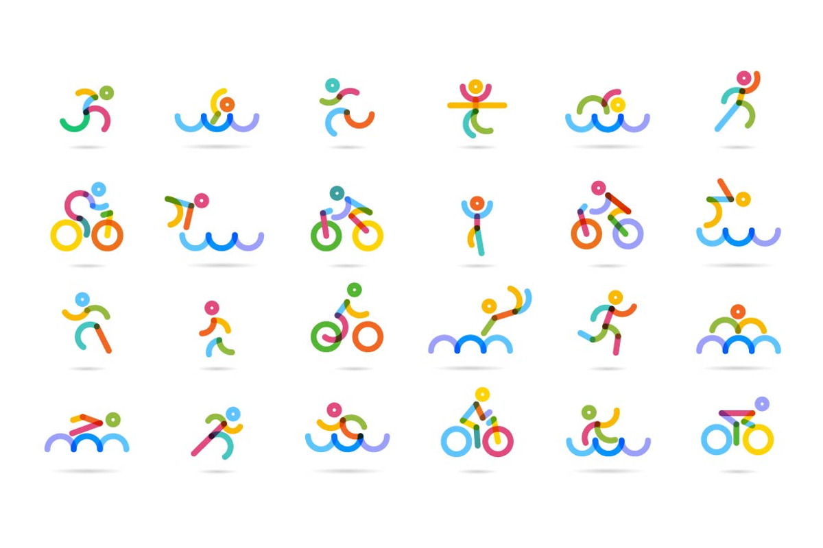 Triathlon Icons-swim, run, cycle, a Graphic by jenny lipets (Photo 3 of 3)