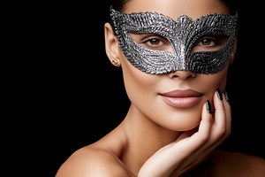 Woman wearing an ornate silver mask, a Person Photo by MistyDay