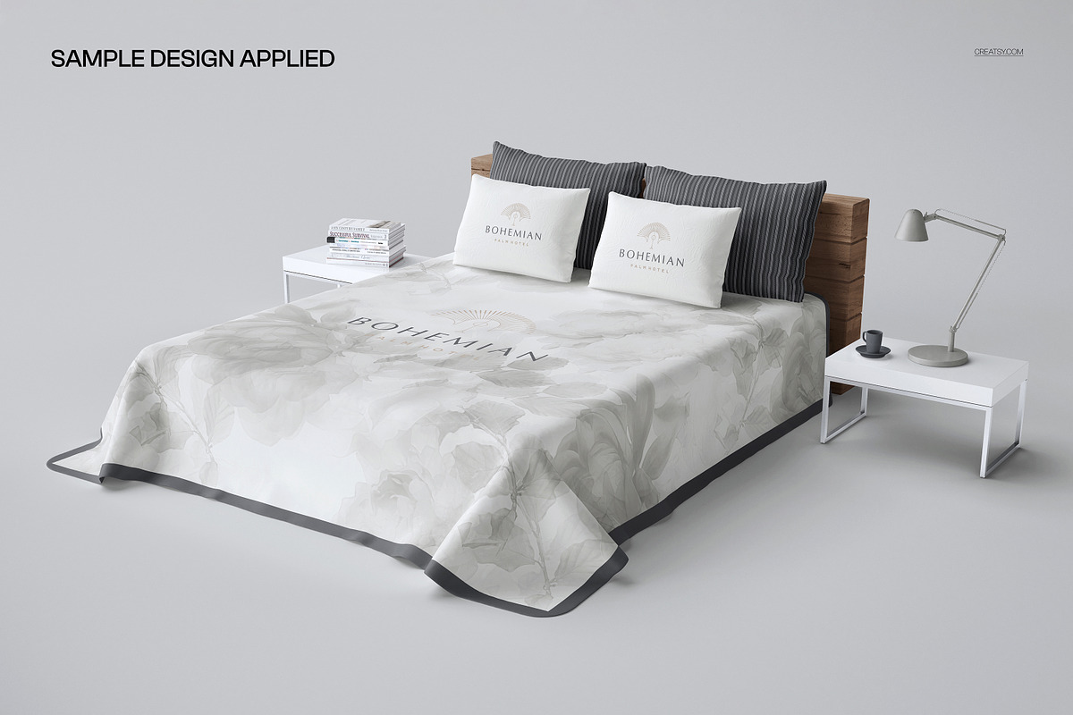 Plain Bed Coverlet Mockup, a Household Mockup by creatsy2 (Photo 4 of 5)