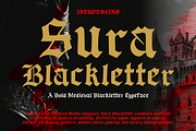 Sura Blackletter Gothic Typeface, a Blackletter Font by mesuka (Thumbnail 1 of 7)