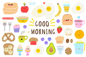 Breakfast - Cute food characters