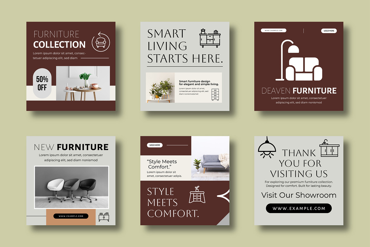 Modern Furniture Social Media Post, a Social Media Template by MightyDesign (Photo 2 of 8)