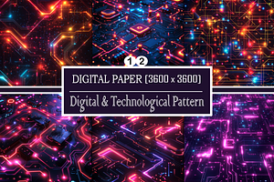 Digital & Technological Pattern, a Pattern Graphic by Printable Treasure