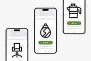 50 Home and Living Icons, an Outline Icon by Side Project (Thumbnail 5 of 7)