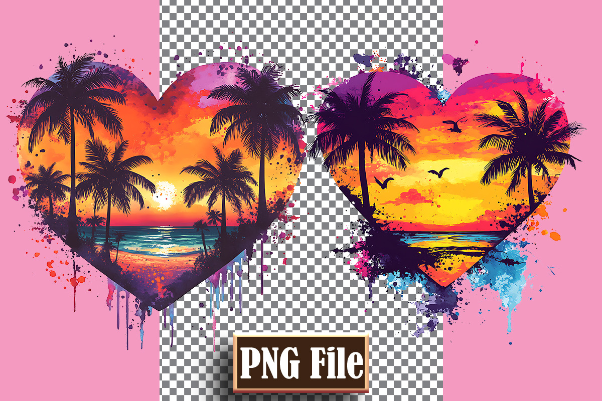 Watercolor Beach Heart Clipart Png, an Object Graphic by protabsorkar11 (Photo 6 of 6)