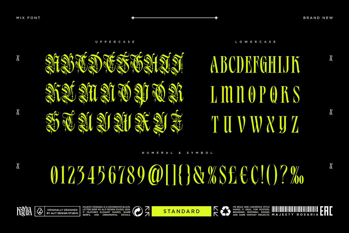 Majesty Rosaria Typeface, a Blackletter Font by alit design (Photo 9 of 20)