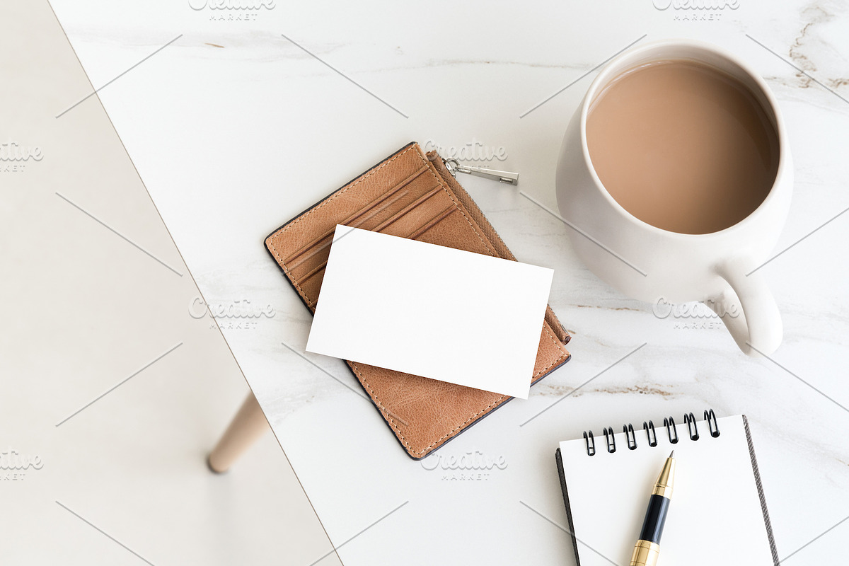 Tan Business Card Photo Mockups, a Product Mockup by Moyo Studio (Photo 9 of 9)