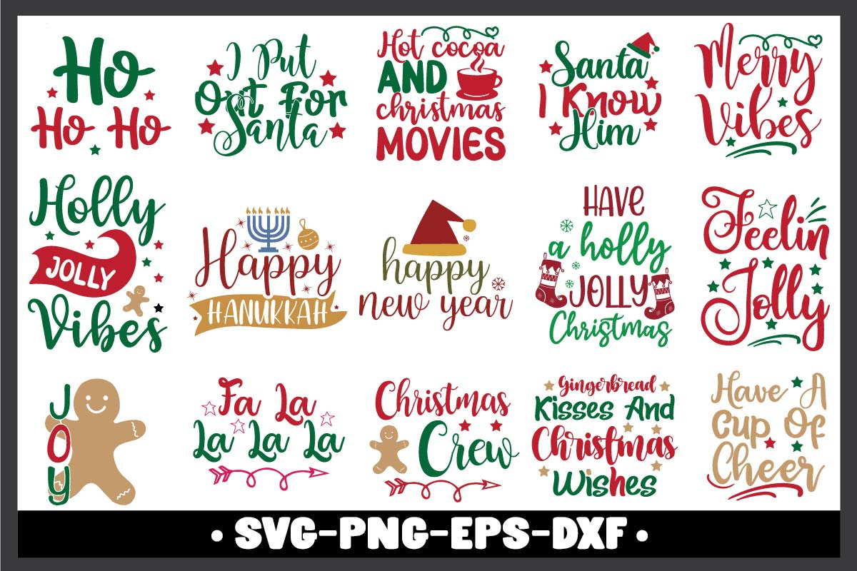 Christmas Quotes Svg Bundle Set, a Texture Graphic by EllaMaiyaali (Photo 3 of 3)