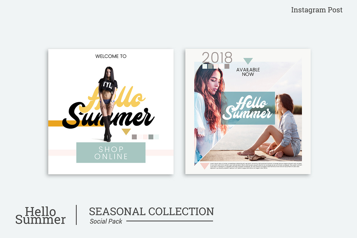 HELLO SUMMER_instagram post, a Social Media Template by dePanda (Photo 3 of 6)