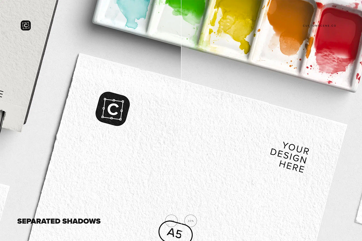 Watercolor Paper Mockup Layout, a Product Mockup by Custom Scene (Photo 9 of 10)