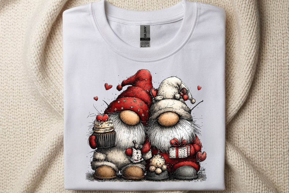 Whimsical Valentine Gnome Clipart, an Illustration by SinaCreation (Photo 4 of 10)