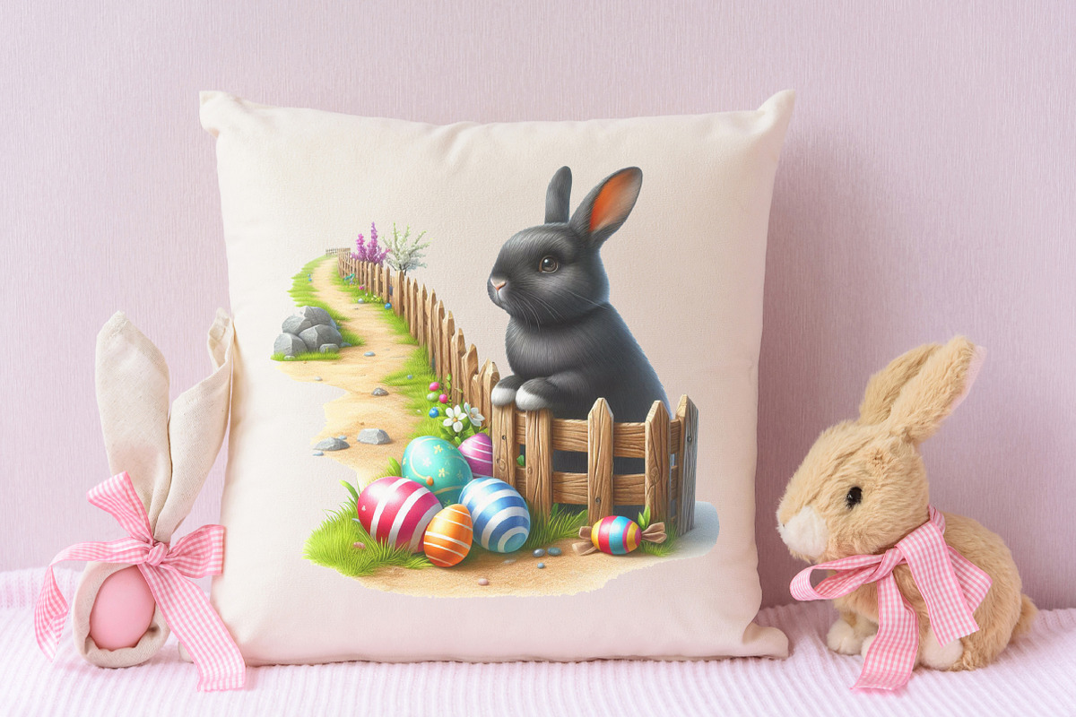 Cute Black Easter Bunny Clipart, a Seasonal Illustration by RobertsArt (Photo 6 of 7)