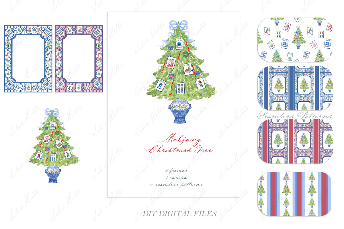 Mahjong Christmas Tree Watercolor, an Icon by LABFcreations (Photo 2 of 4)
