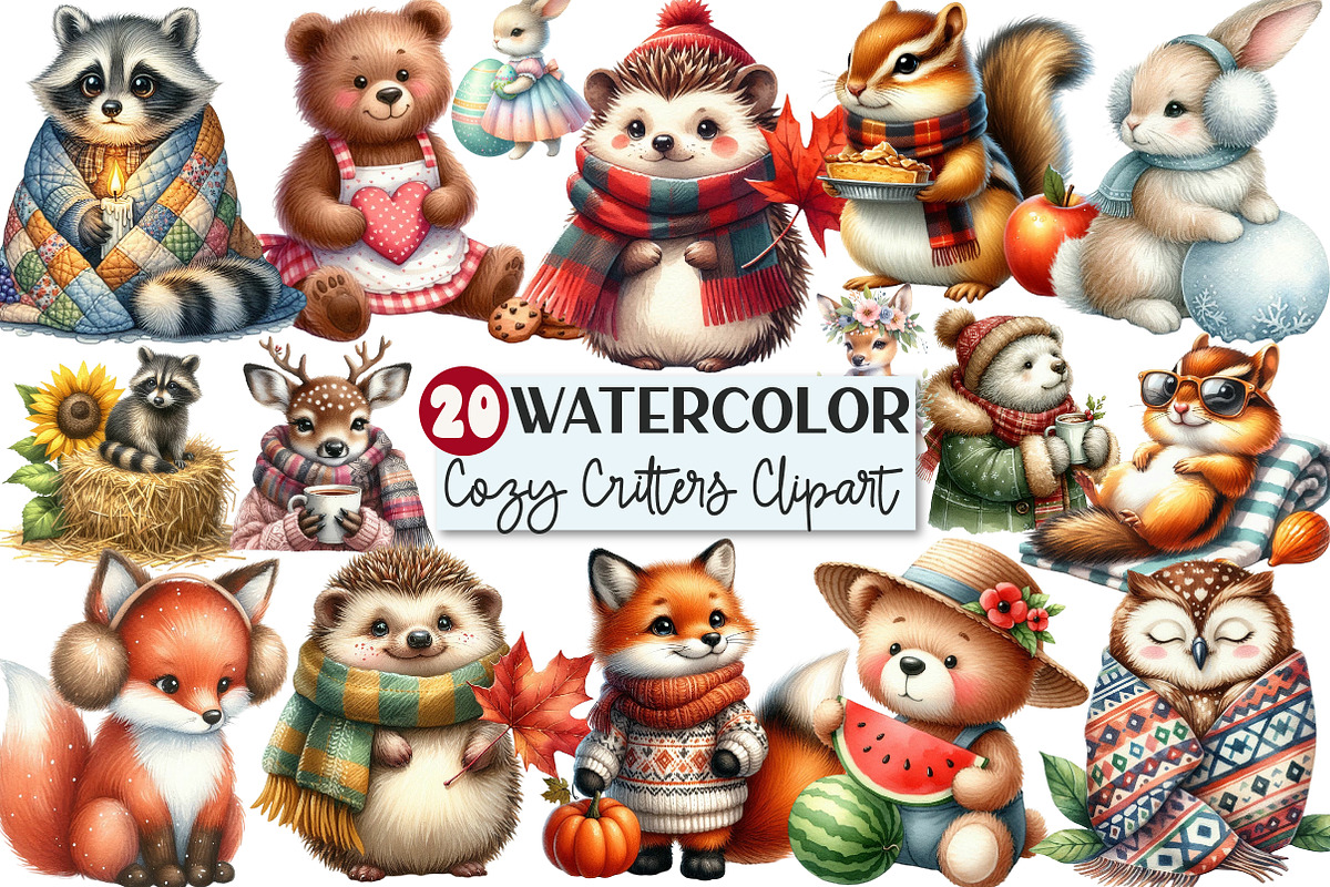 Cozy Critters & Seasons Clipart, an Illustration by Rose Art (Photo 1 of 7)