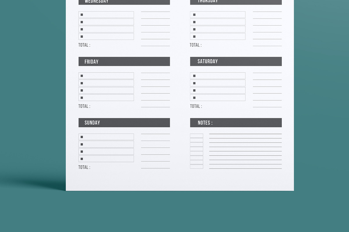 Weekly Planner  Template Layout, a Stationery Template by MightyDesign (Photo 3 of 8)