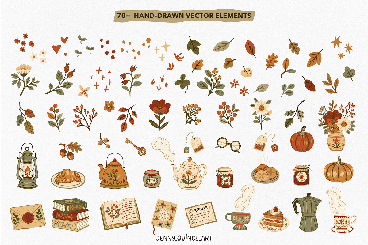 Cozy Autumn Rituals – Vector Clipart, a Decorative Illustration by Jenny Quince (Photo 2 of 12)