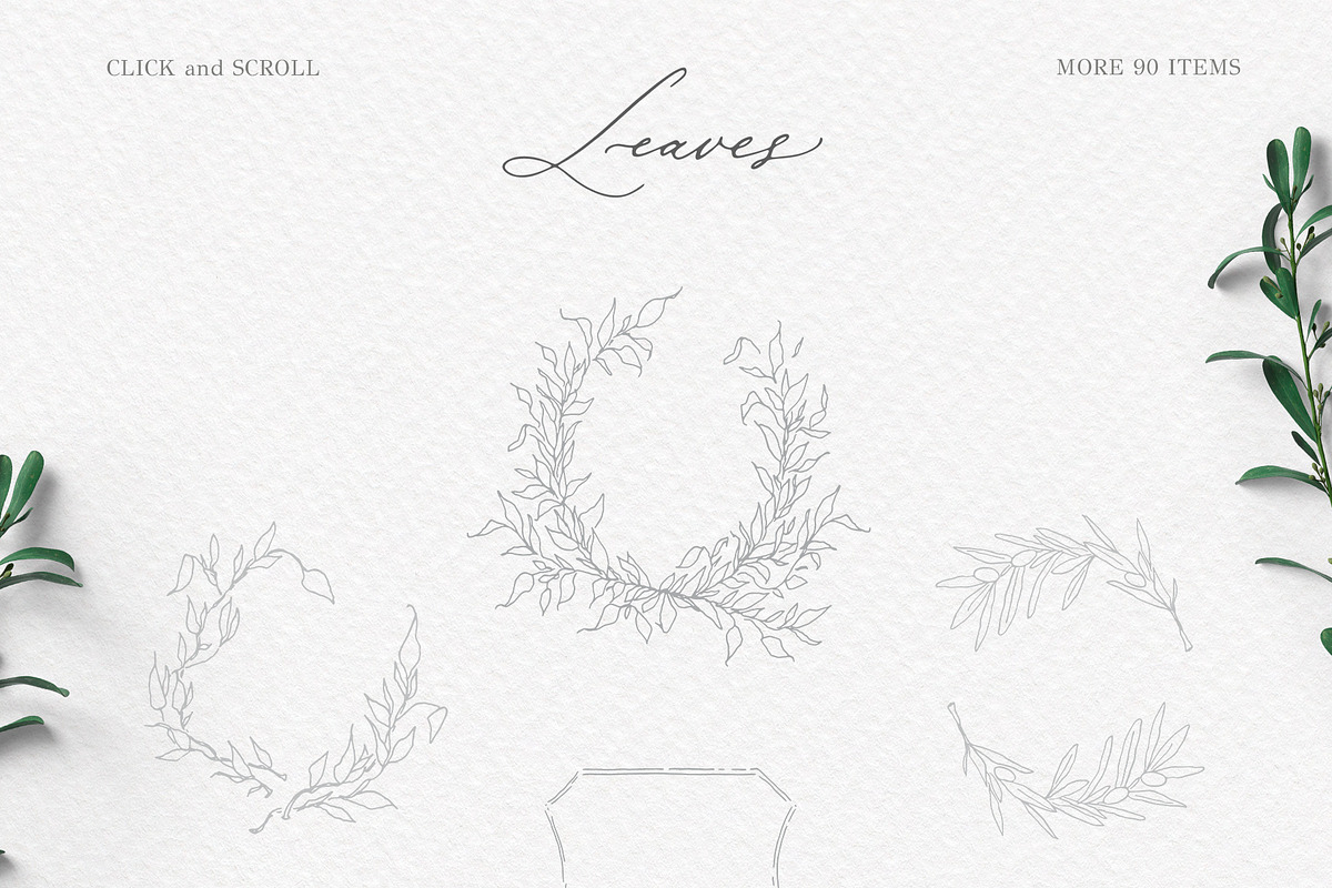Olive leaves. Laurel frame & wreath, a Decorative Illustration by Summer Nightingale Art (Photo 6 of 15)