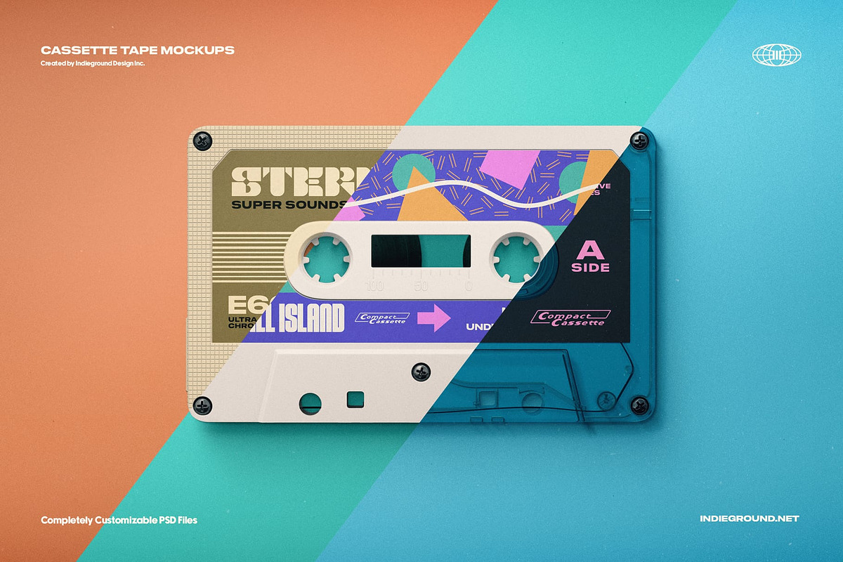 Cassette Tape Mockups, a Product Mockup by Indieground Design Inc. (Photo 4 of 8)