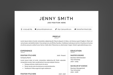 Resume Template Word Modern Clean CV