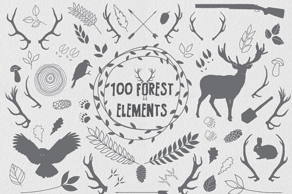 100 Forest Elements preview 5