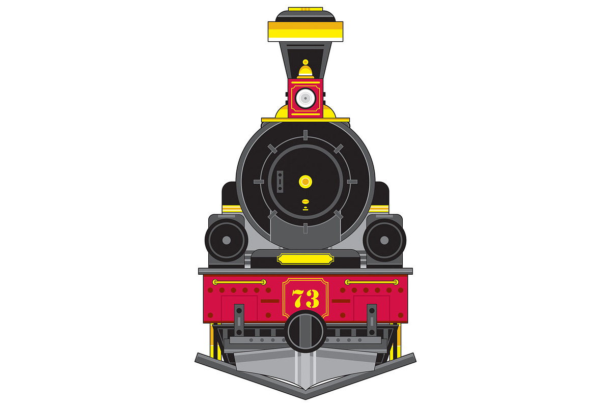 Cartoon Vintage Steam Train, a Transportation Illustration by Mark Murphy Creative