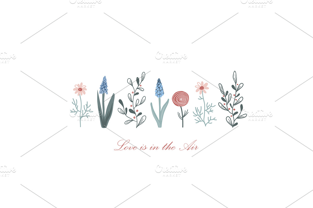 Cute card with spring flowers, an Object Illustration by Toltemara