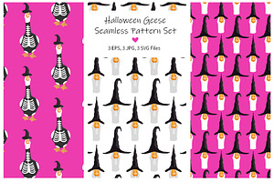 Halloween Geese Seamless Patterns