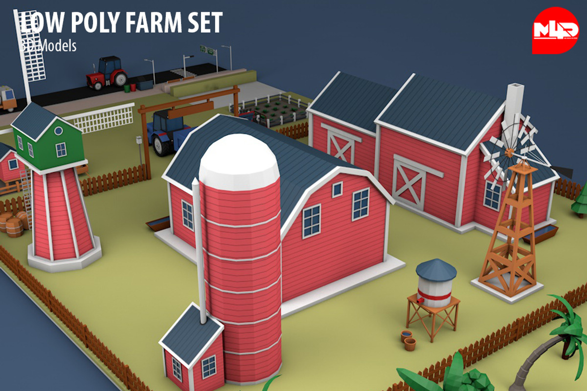 Low Poly Farm Set, an Architecture 3D Model by multimedia4ds (Photo 10 of 10)