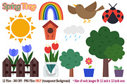 Spring Time Digital Clipart, a Seasonal Illustration by Cozy Cat Design (Thumbnail 1 of 3)