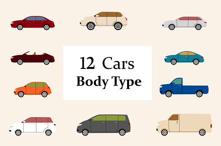 Cars Body Type Illustration, a Transportation Illustration by Zakazis