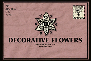 Decorative Hand-Drawn Vector Flowers