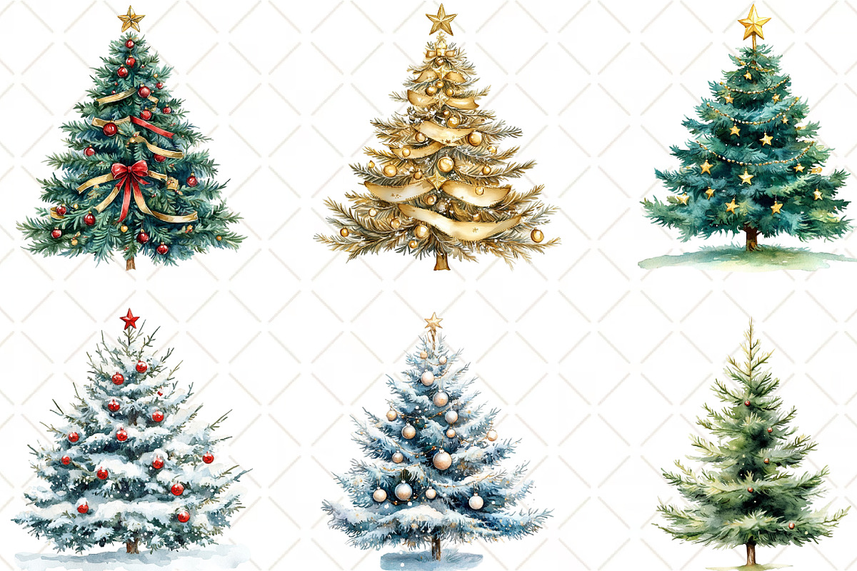 Christmas Tree And Gift Watercolor, an Illustration by Black Bird Studio (Photo 4 of 6)