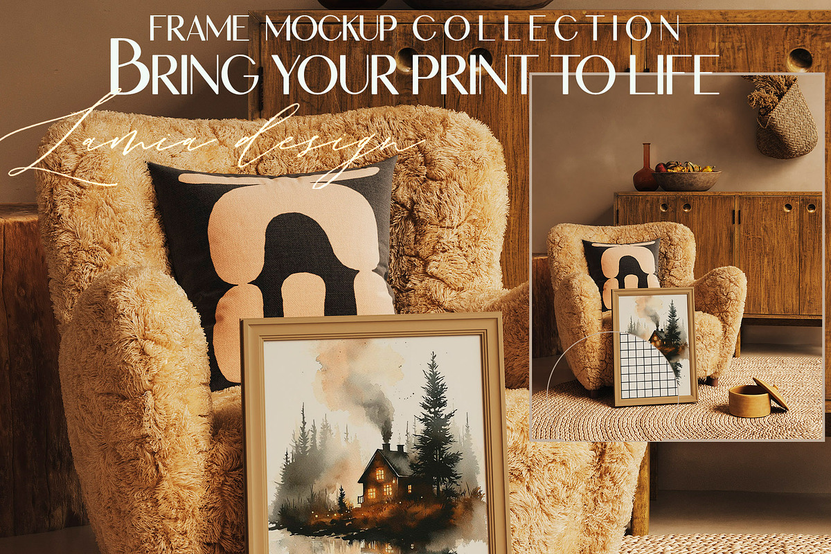 Warm Aesthetic Frame Mockup, a Household Mockup by LAMIA DESIGN (Photo 2 of 19)