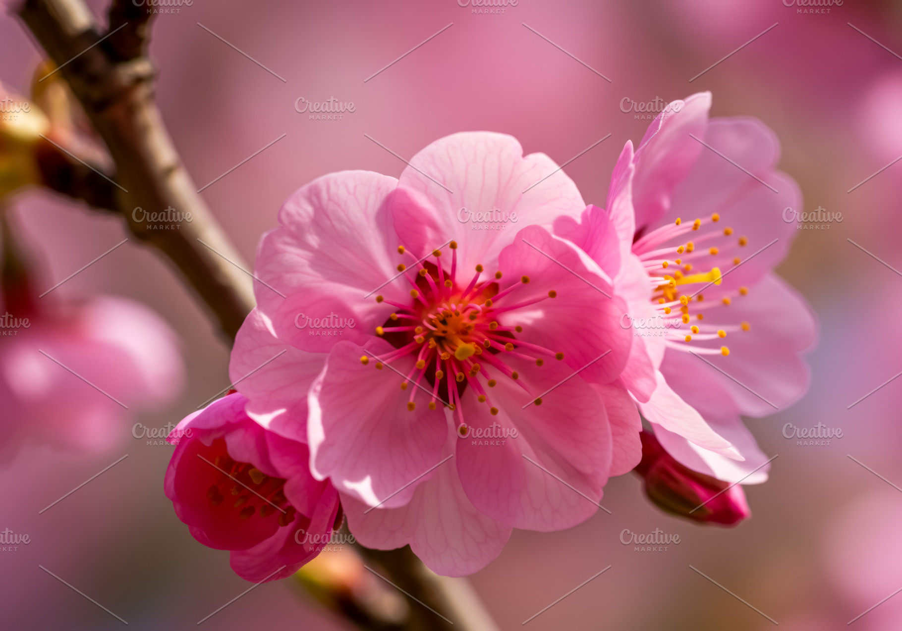 Close-up of blooming pink cherry blo, a Nature Photo by professorinc