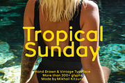 Tropical Sunday - Vintage Sans Serif, a Sans Serif Font by Mikhail Kitsune (Thumbnail 1 of 8)